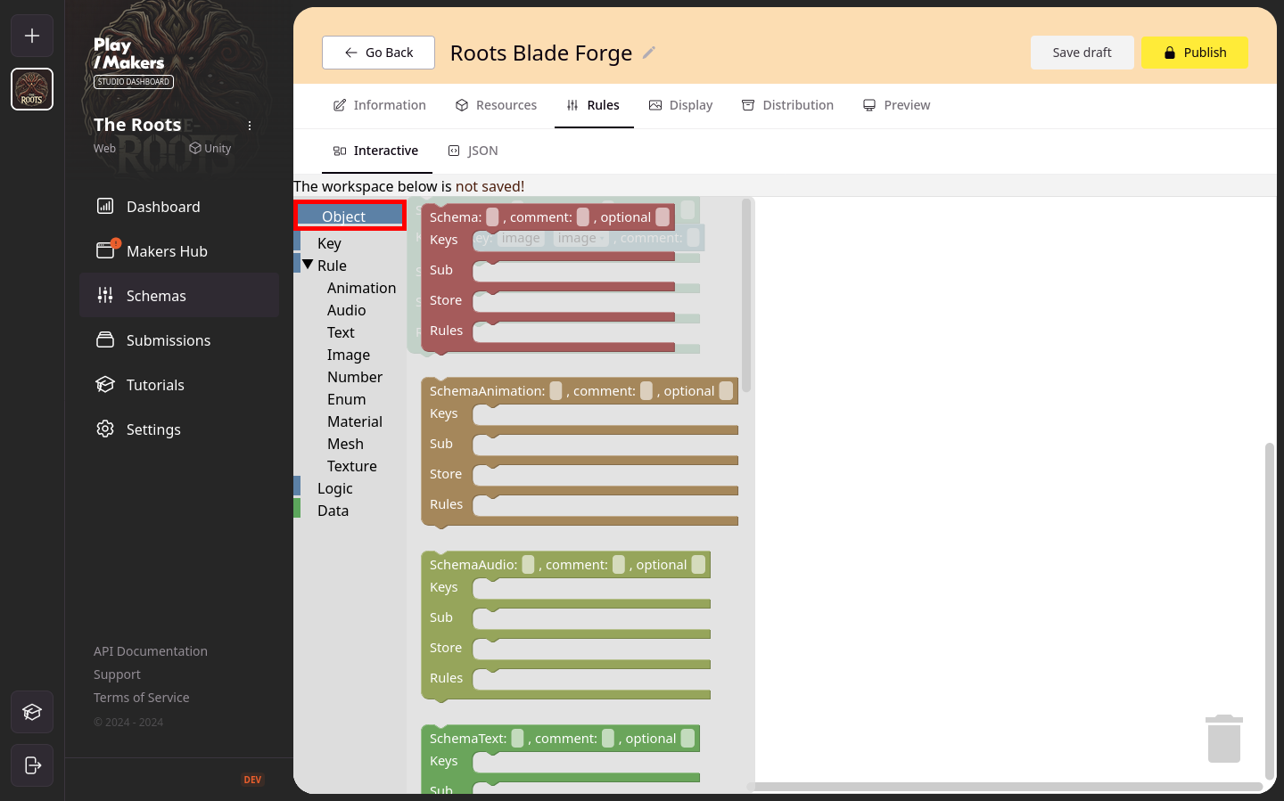 Object Schema Blocks